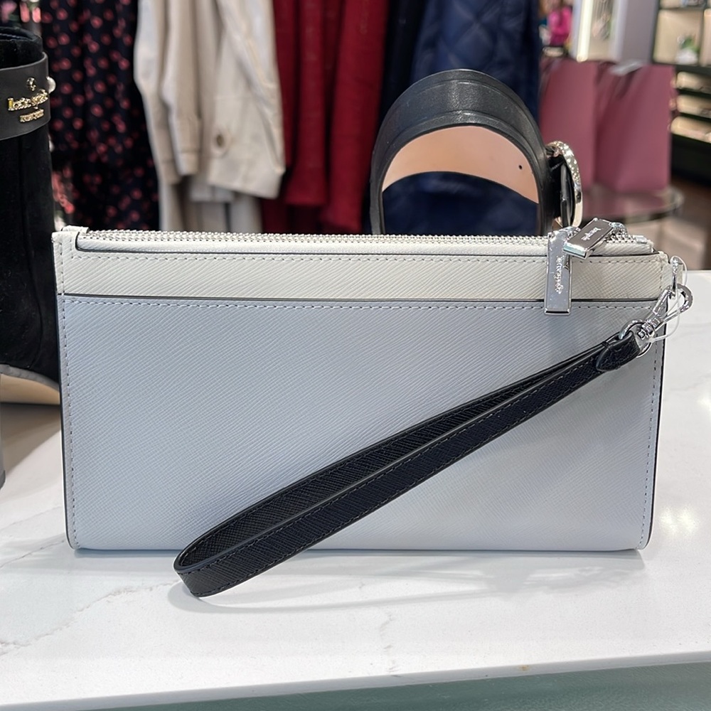 Kate Spade Madison Double Zip Wristlet Wallet Phone Holder 
Platinum Grey Multi - Picture 8 of 16